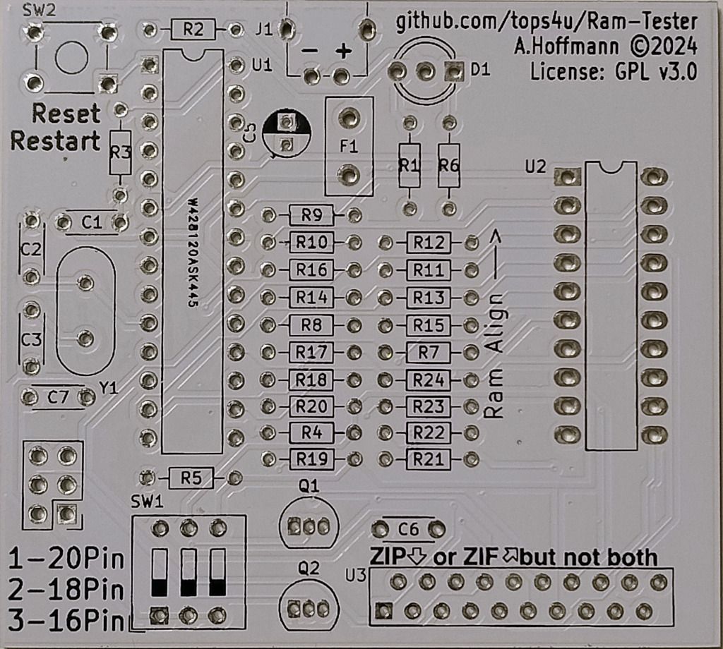 Płytka PCB testera pamięci DRAM, 1 i 4 bitowe