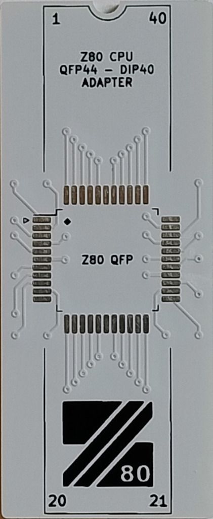 Płytka PCB adaptera dla Z80 w obudowie QFP44 do DIP 40