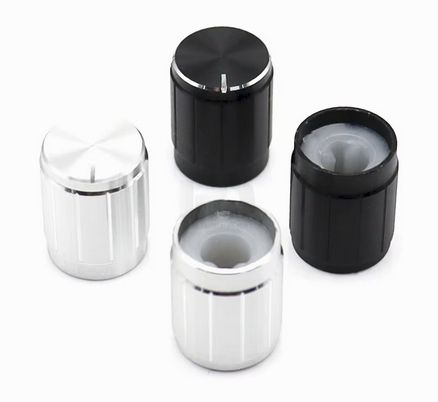Silver aluminum knob, diameter 15mm, height 17mm