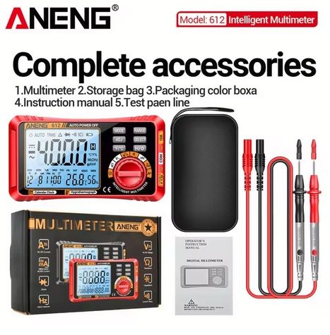 Multimetr ANENG-612, kolor czerwony