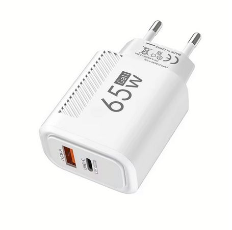 Ładowarka GaN Quick charge 65W, 1xUSB-C, 1xUSB-A