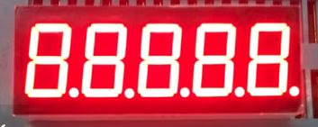 Wyświetlacz 7-segmentowy 0,36 cala, 5 cyfr, wspólna katoda, czerwony