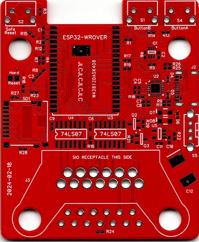 Płytka PCB kartridża FujiNet WiFi do Atari