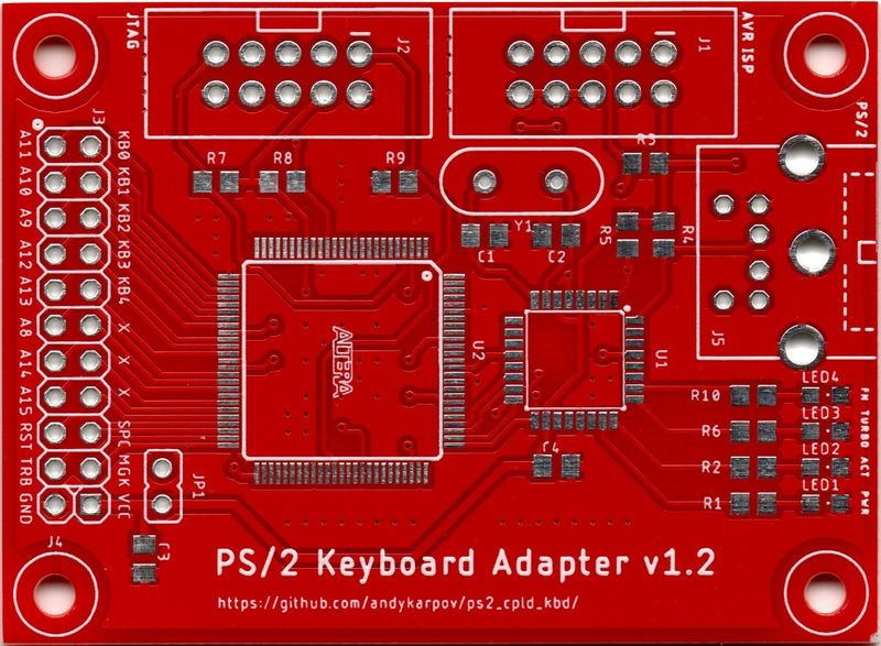 PS/2 Keyboard Adapter PCB for ZX Spectrum