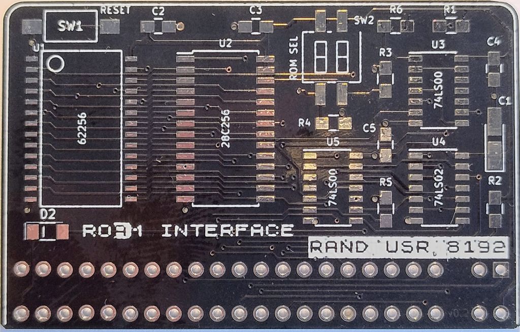 Płytka PCB RO(A)M interface do ZX81 - 16kB RAM plus 4 banki po 8kB ROM