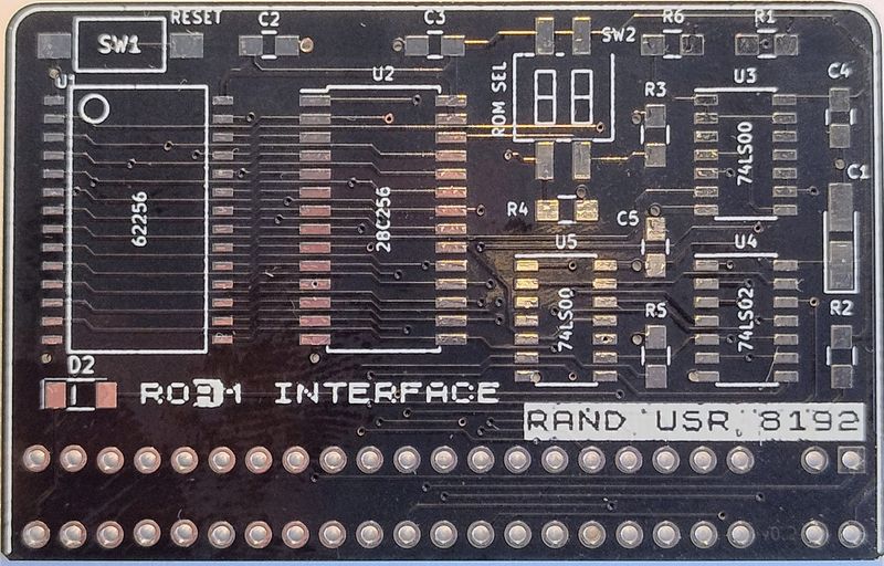 PCB RO(A)M Interface for ZX81 - 16kB RAM plus 4 banks of 8kB ROM