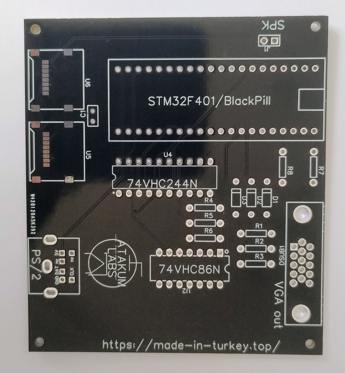 Płytka PCB do projektu klona ZX Spectrum opartego na STM32F401 Blackpill