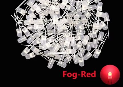 Red matte LED diode, diameter 5mm, 10 pieces