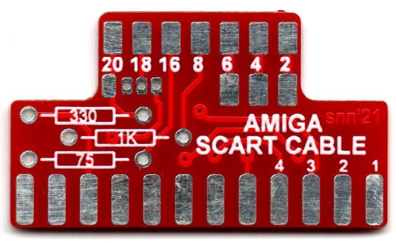 Płytka PCB do złacza DB23 &lt;&gt; Scart, Amiga