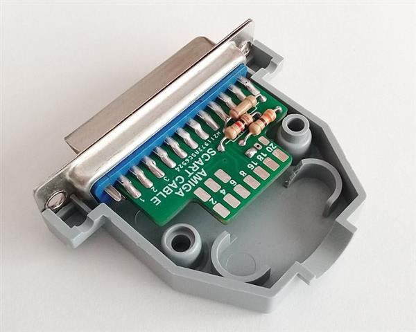 PCB board for DB23 <> Scart connector, Amiga