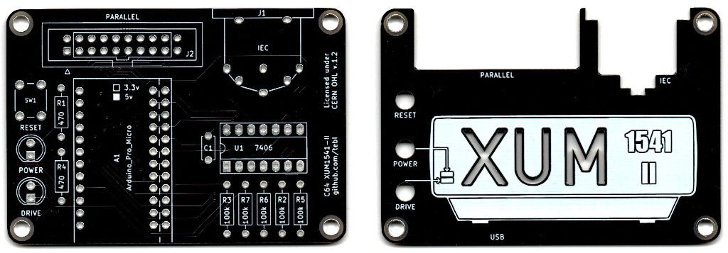 Płytka PCB do projektu XUM1541 II z płytką czołową, Commodore