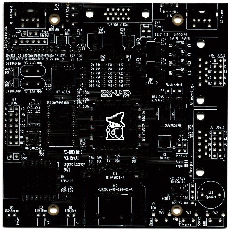ZX UNO 1010 PCB for ZX Spectrum FPGA clone project