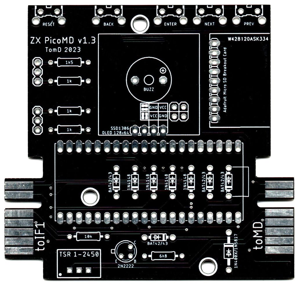Płytka PCB RPi Pico ZX Spectrum Microdrive Hardware Emulator