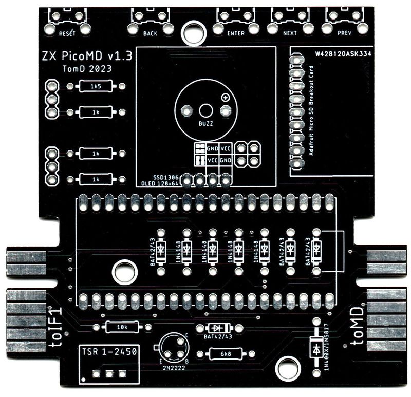 RPi Pico ZX Spectrum Microdrive Hardware Emulator PCB