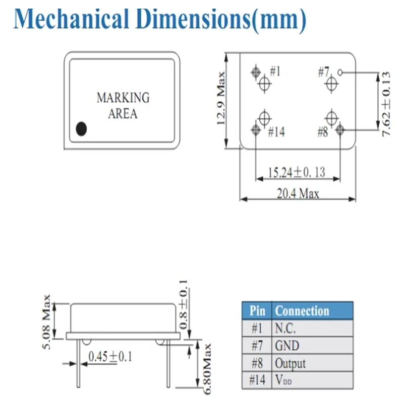 Active Oscillator (Quartz) 16.00 MHz, Rectangular
