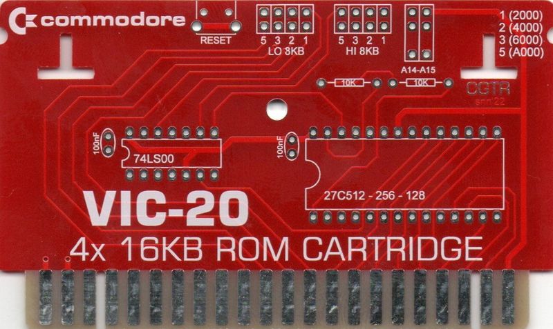 PCB Cartridge Board 4x16k for Commodore VIC-20