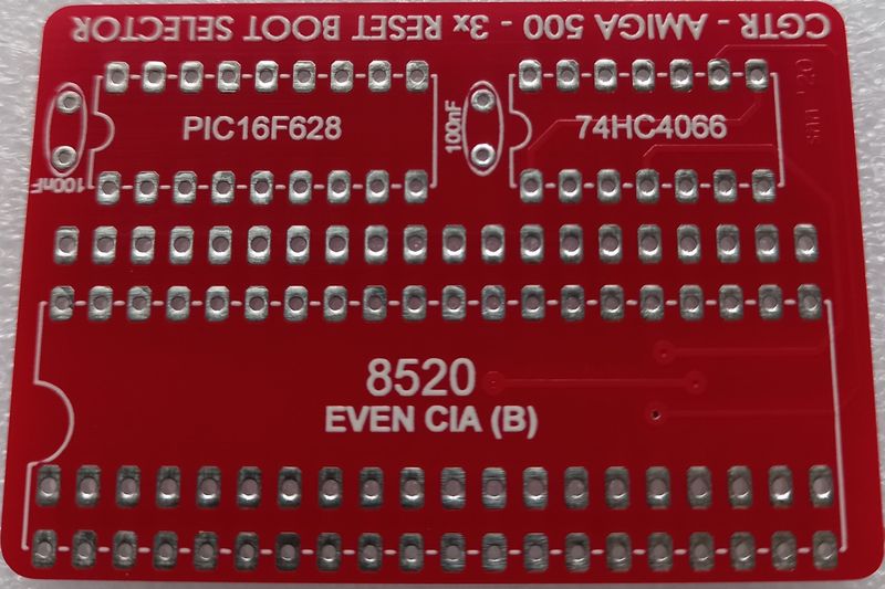 Amiga 500 Boot Selector Adapter PCB Board Based on PIC16F628 Microcontroller