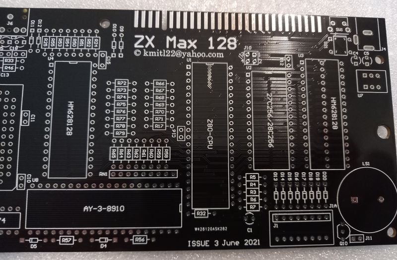 PCB for ZX max 128 project, ver. 3