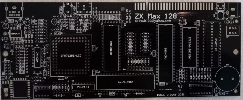 PCB for ZX max 128 project, ver. 3