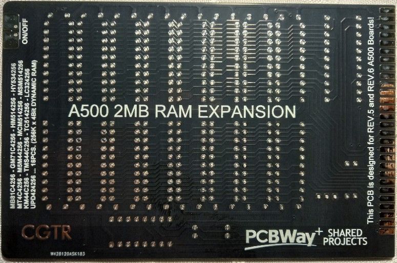 RAM Expansion PCB to 2Mb for Amiga
