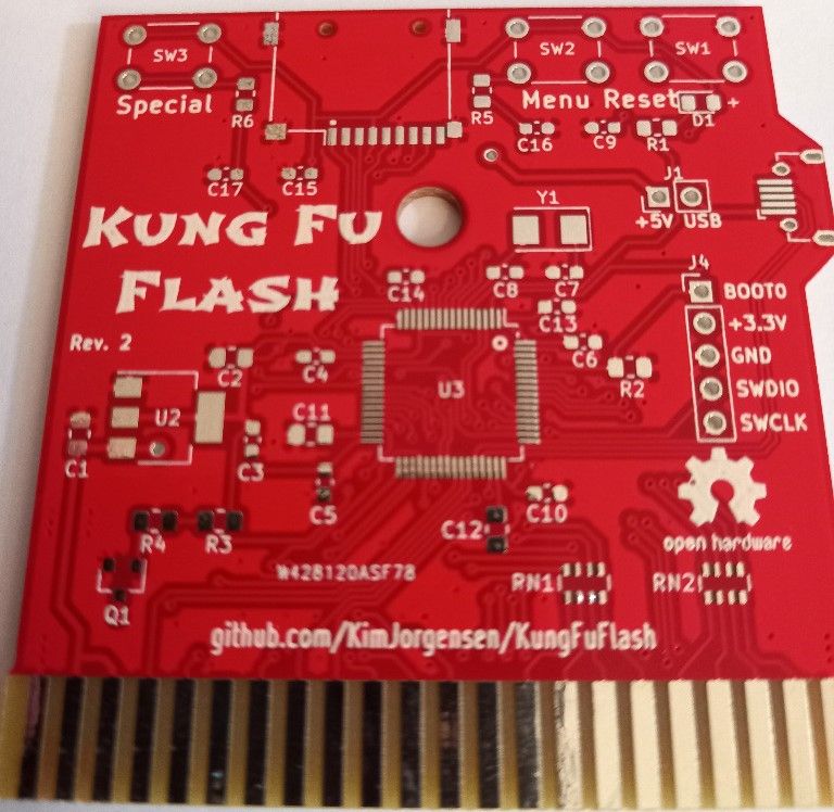 Płytka PCB kartridża KungFu Flash