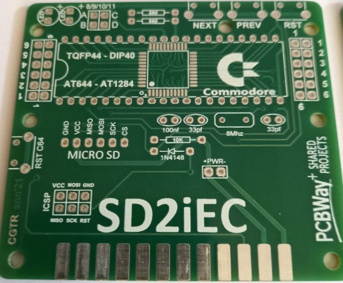 Płytka PCB kartridża SD2IEC do Commodore