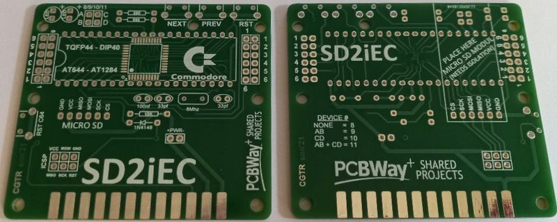 SD2IEC Cartridge PCB for Commodore
