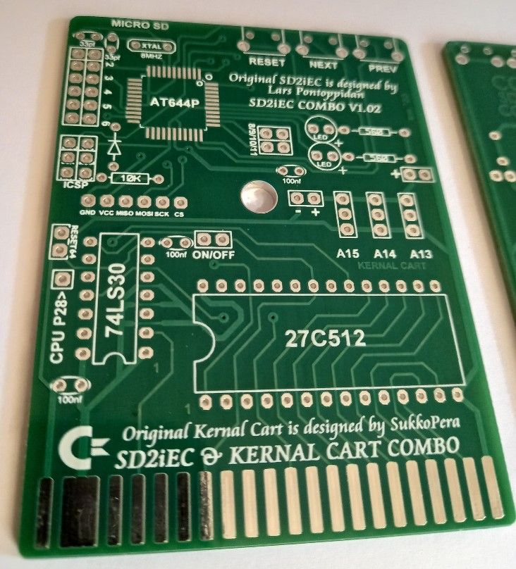 Płytka PCB kartridża SD2IEC &amp; Kernal Combo do Commodore