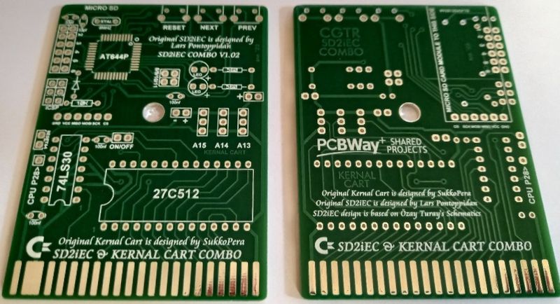 SD2IEC &amp; Kernal Combo Cartridge PCB for Commodore
