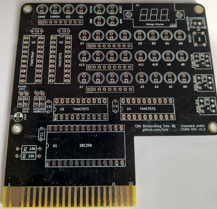 Płytka PCB BlinkenDiag do C64, komplet