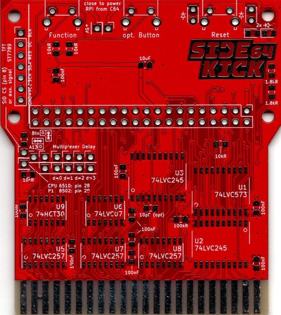 Płytka PCB do kartridża SideKick64 do Commodore 64/128