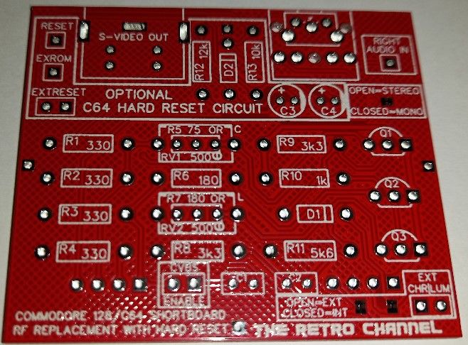 Płytka PCB zamiennika modulatora RF do Commodore