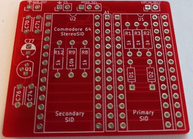 Płytka PCB do modułu stereo SID do Commodore 64
