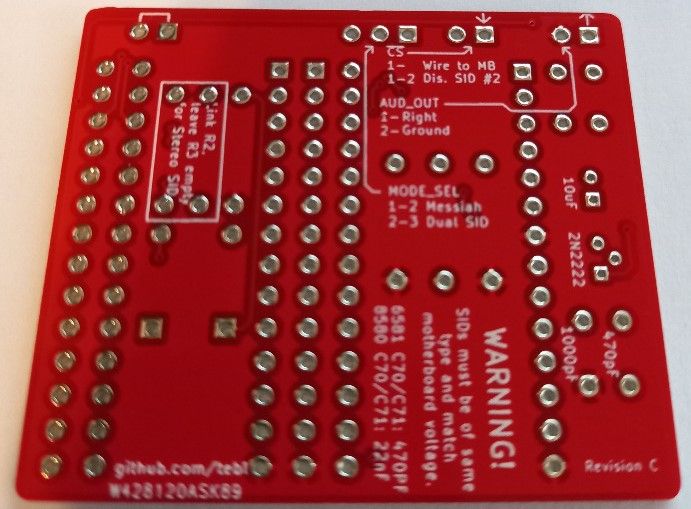 PCB for Stereo SID Module for Commodore 64