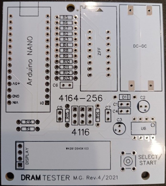 Płytka PCB testera pamięci DRAM typu 4116, 4164/256 i 4532