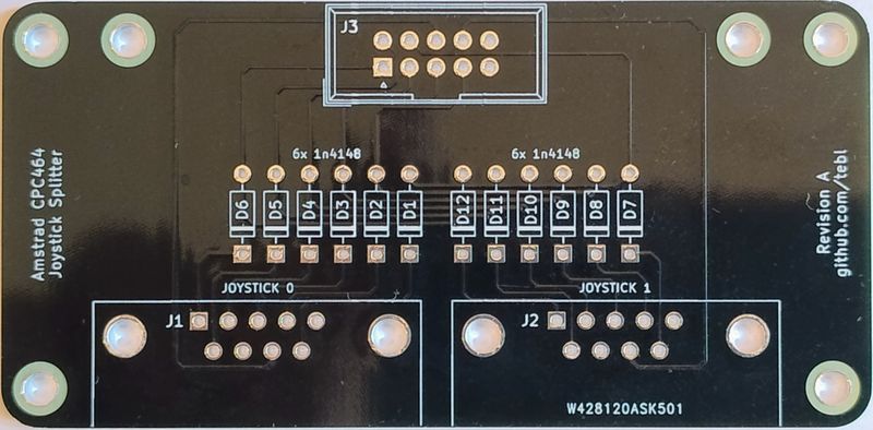Płytka PCB joystick splitter do CPC 464