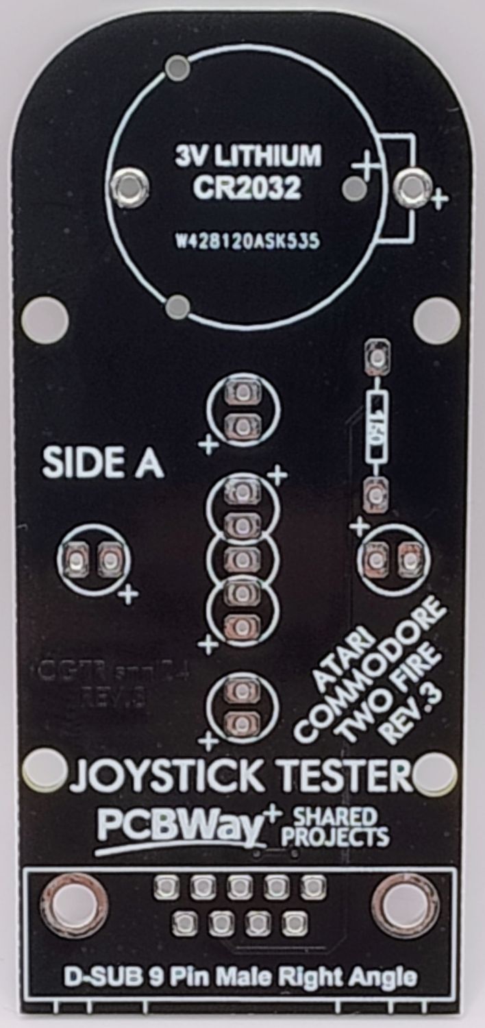 Płytka PCB testera joysticka Atari, Commodore, ZX Spectrum