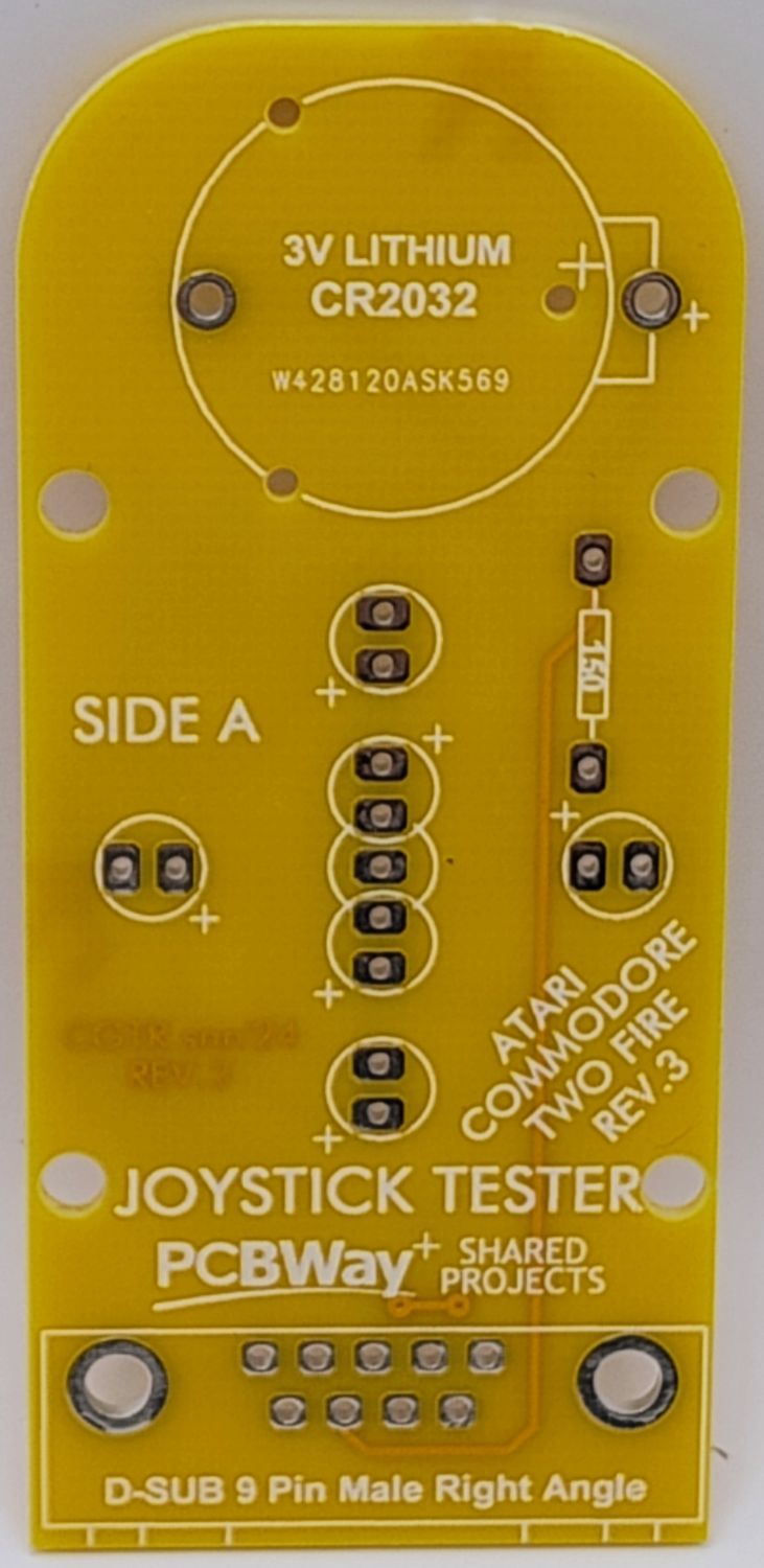 Płytka PCB testera joysticka Atari, Commodore, ZX Spectrum