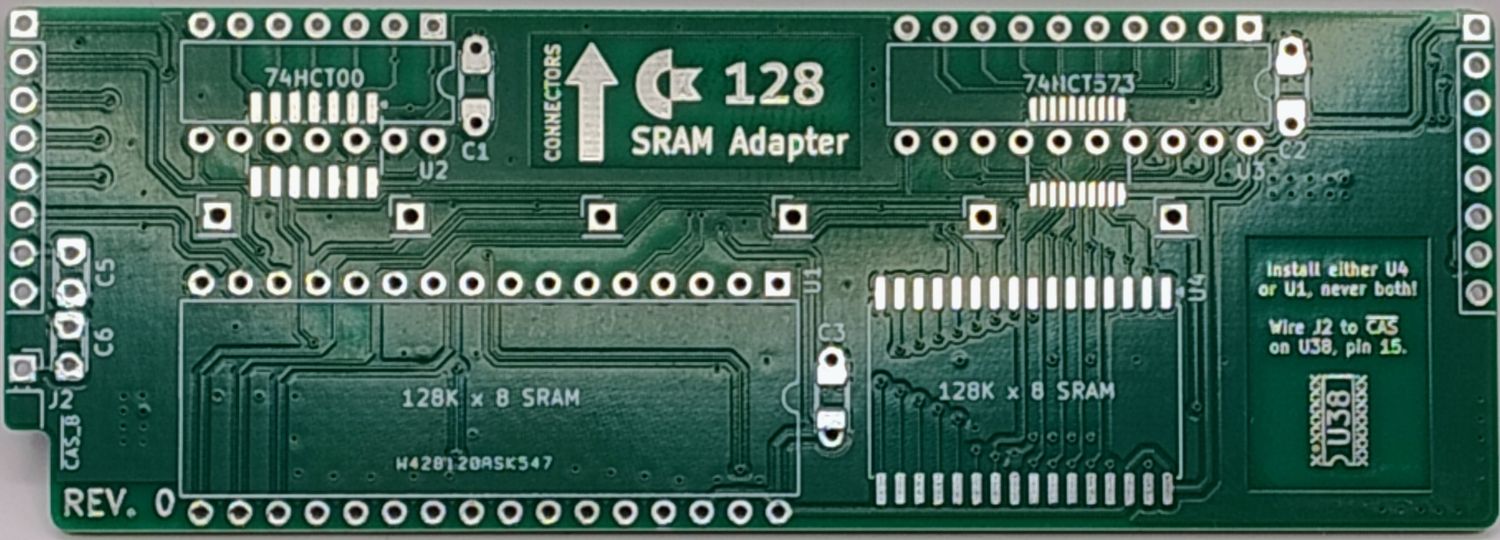 Płytka PCB układu zamiennika pamięci DRAM do Commodore C128