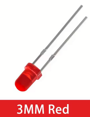 Dioda LED czerwona, średnica 3mm, cena za 20 sztuk