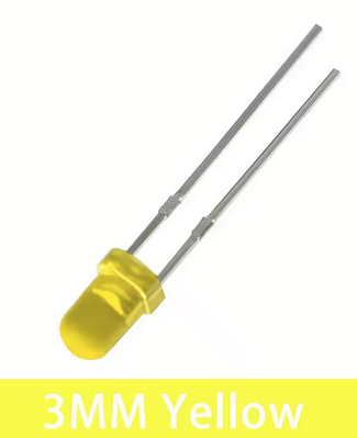 Yellow LED diode, diameter 3mm, 20 pieces