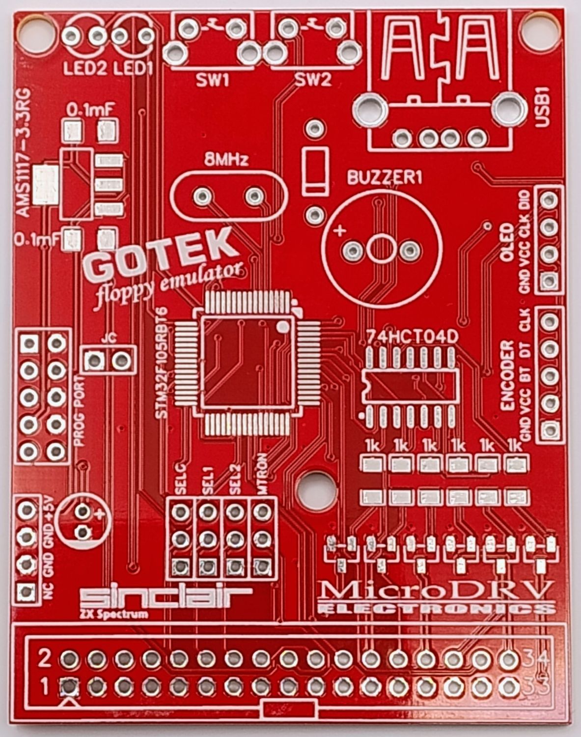 Płytka PCB emulatora FDD GOTEK do ZX Spectrum i klonów