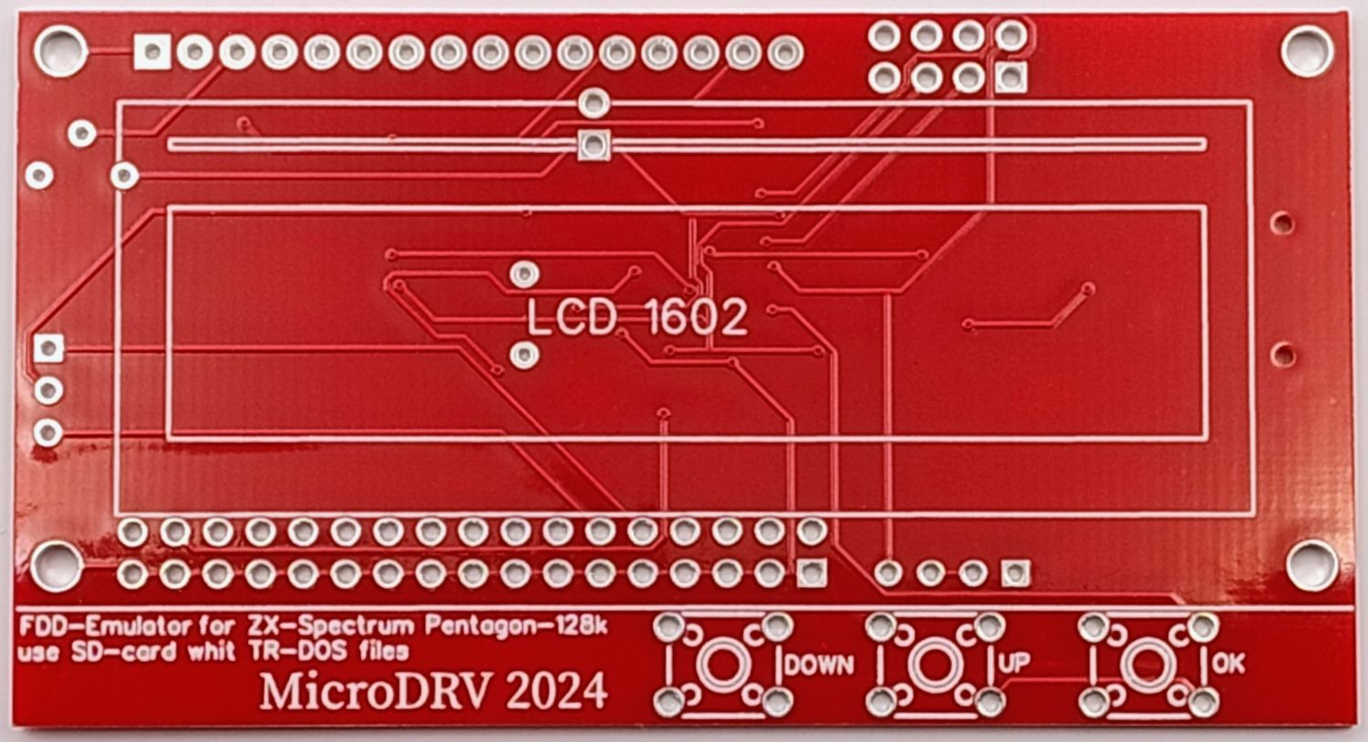 Płytka PCB emulatora FDD do ZX Spectrum i jego klonów. Czyta i zapisuje pliki *.TRD.