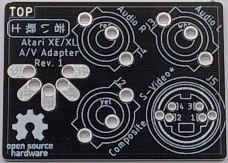 Płytka PCB adaptera audio-wideo do Atari XE i XL