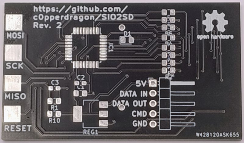 Płytka PCB kartridża emulatora dyskietek SIO2SD do Atari