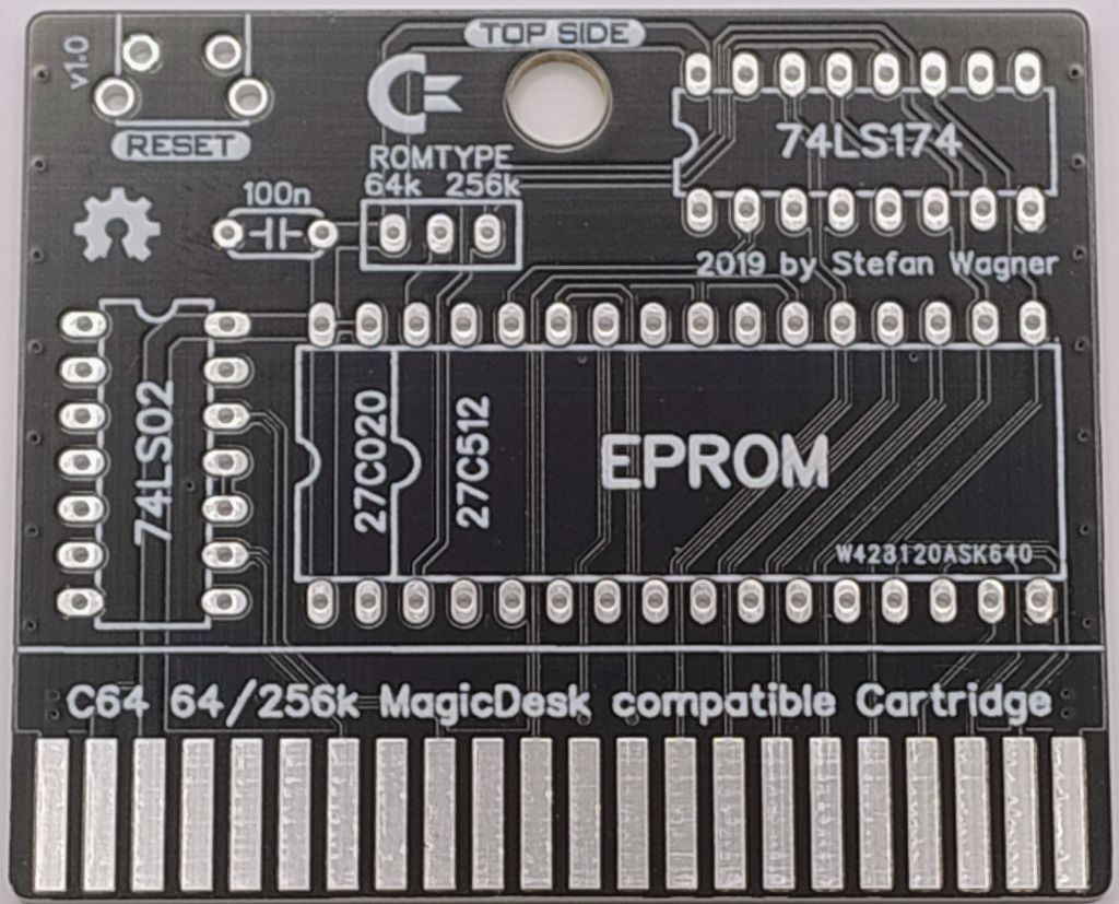 Płytka PCB kartridża Magic Desk 64-256 (8kx32) do Commodore