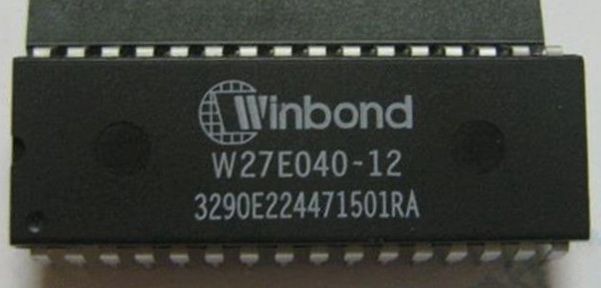 Pamięć EEPROM Winbond W27E040, organizacja 8-bit (512KB x 8)