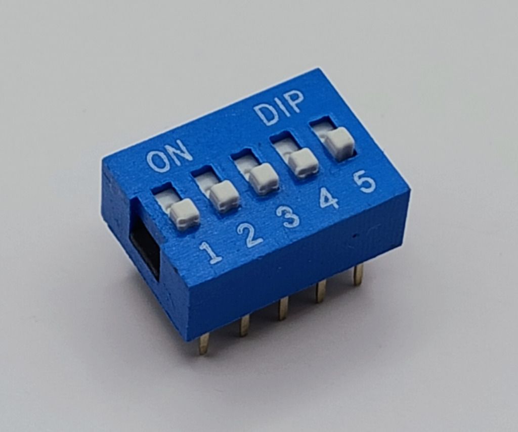 DIP switch 4 pozycyjny, do druku, niebieski