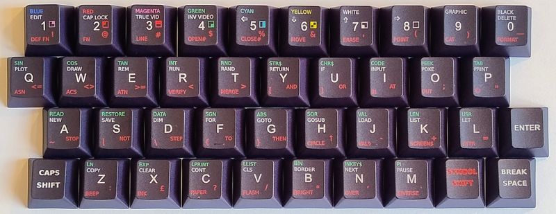 Zestaw 40 sztuk keycapsów dedykowanych do ZX Spectrum