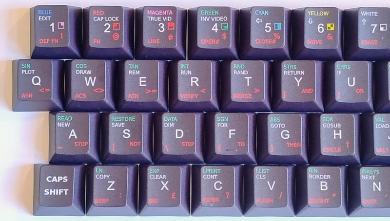 Set of 40 keycaps dedicated to ZX Spectrum